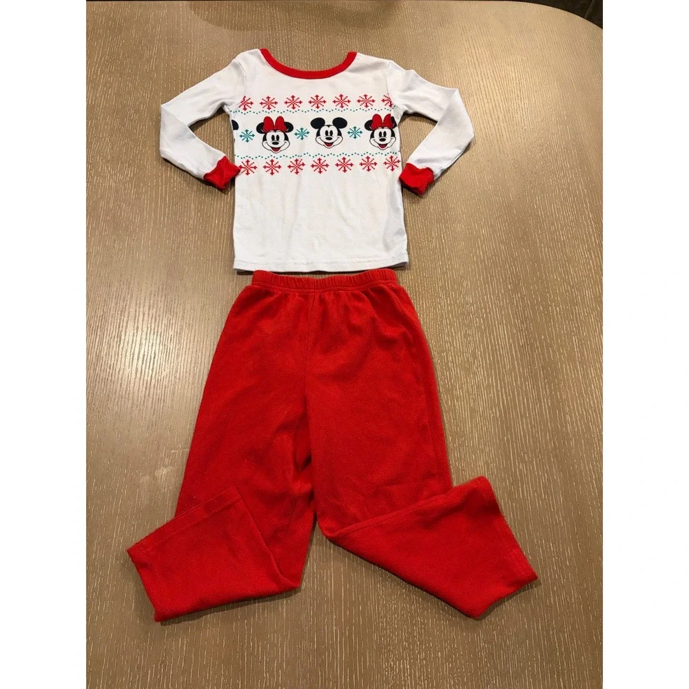 Girls Pajama Lot 4 Pc Size 4 5T Cat & Jack Disney Petit Lem Christmas Sleepwear